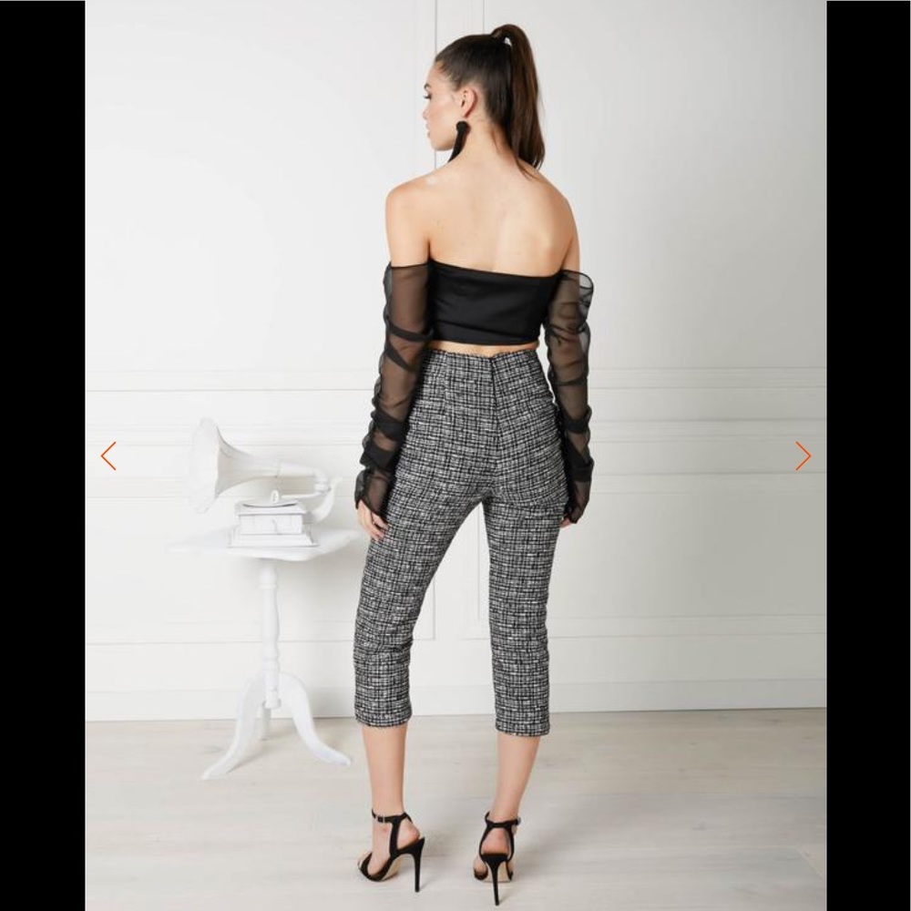 Eggie The Eve Trouser High Waisted Metallic Black - Picture 2 of 8